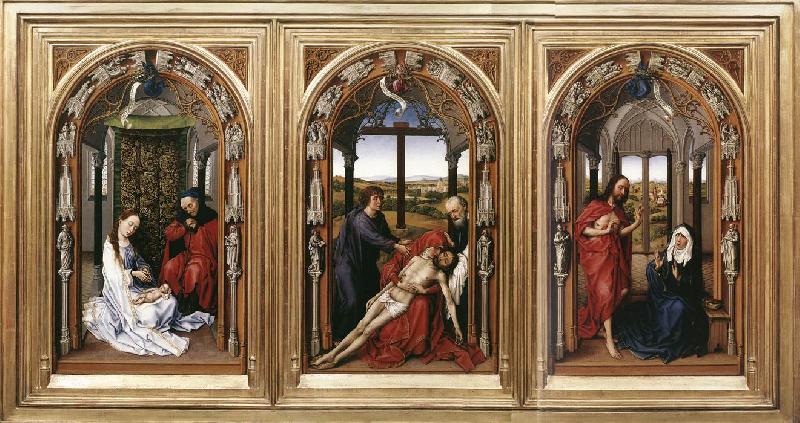Rogier van der Weyden Miraflores Altarpiece France oil painting art